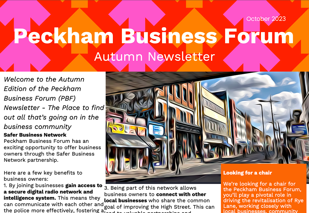peckham business forum autumn newsletter
